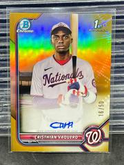 Cristhian Vaquero [Gold Refractor] #CPA-CV Baseball Cards 2022 Bowman Chrome Prospect Autographs Prices