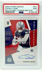 CeeDee Lamb [Choice Fusion Red] Football Cards 2020 Panini Mosaic Rookie Autographs Prices