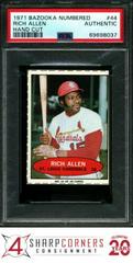 Rich Allen [Hand Cut] #44 Baseball Cards 1971 Bazooka Numbered Prices