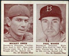 Mickey Owen, Paul Waner Baseball Cards 1941 Double Play Prices