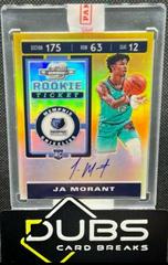 JA Morant [Autograph Gold] Basketball Cards 2019 Panini Contenders Optic Prices