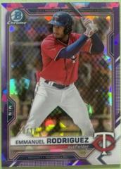 Emmanuel Rodriguez [Purple] #BDC-55 Baseball Cards 2021 Bowman Draft Sapphire Prices