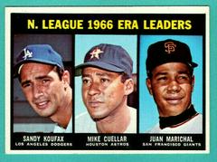 NL ERA Leaders [Koufax, Cuellar, Marichal] Baseball Cards 1967 Topps Prices