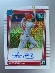 Alec Bohm [White Mojo] Baseball Cards 2021 Panini Donruss Optic Rated Rookie Signatures Prices