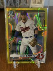 Aaron Sabato [Yellow Lava Refractor] #BDC-163 Baseball Cards 2021 Bowman Draft Chrome Prices
