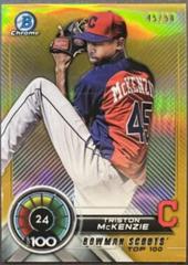 Triston McKenzie [Gold Refractor] #BTP-24 Baseball Cards 2018 Bowman Scouts' Top 100 Prices