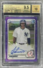 Jasson Dominguez [Purple Refractor] #CPA-JDO Baseball Cards 2020 Bowman Chrome Prospect Autographs Prices