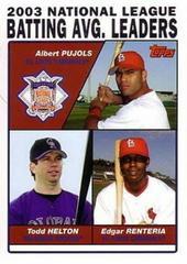 A. Pujols, T. Helton [E. Renteria] #343 Baseball Cards 2004 Topps Prices