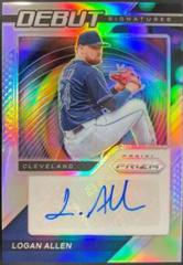 Logan Allen [Silver Prizm] Baseball Cards 2021 Panini Prizm Debut Signatures Prices