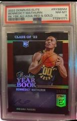 Bennedict Mathurin [Asia Red Gold] #RYB-BNM Basketball Cards 2022 Panini Donruss Elite Rookie Yearbook Autographs Prices