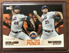 Jacob deGrom, Max Scherzer [Black] #12P-15 Baseball Cards 2023 Topps One Two Punch Prices