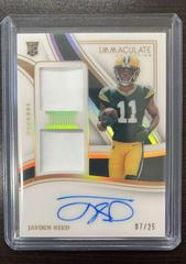 Jayden Reed [Gold] #12 Football Cards 2023 Panini Immaculate Signature Patch Rookie Prices
