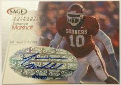 Torrance Marshall [Silver] Football Cards 2001 Sage Autographs Prices