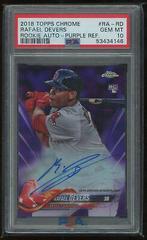 Rafael Devers [Purple Refractor] #RA-RD Baseball Cards 2018 Topps Chrome Rookie Autograph Prices