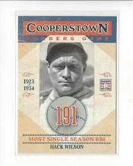 Hack Wilson #5 Baseball Cards 2013 Panini Cooperstown Numbers Game Prices