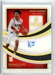 Keon Johnson [Patch Autograph] Basketball Cards 2021 Panini Immaculate Collection Prices