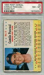 Camilo Pascual [Hand Cut] #9 Baseball Cards 1963 Post Cereal Prices