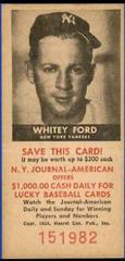 Whitey Ford Baseball Cards 1954 NY Journal American Prices