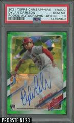 Dylan Carlson [Green] #RA-DC Baseball Cards 2021 Topps Chrome Sapphire Rookie Autographs Prices
