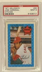 Jose Cardenal [Hits 829] #26 Baseball Cards 1971 Kellogg's Prices