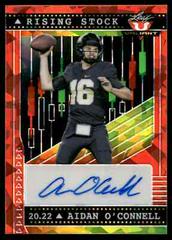 Aidan O'Connell [Red] Football Cards 2022 Leaf Valiant Autographs Rising Stock Prices