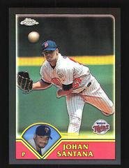 Johan Santana [Black Refractor] Baseball Cards 2003 Topps Chrome Prices