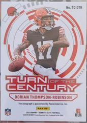 Dorian Thompson Robinson #TC-DTR Football Cards 2023 Panini Donruss Elite Turn of the Century Autographs Prices