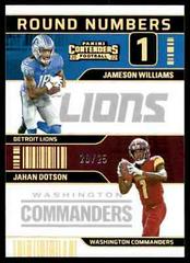 Jameson Williams, Jahan Dotson [Gold] #RN-WD Football Cards 2022 Panini Contenders Round Numbers Prices
