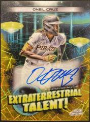 Oneil Cruz [Gold Interstellar] #ETA-OC Baseball Cards 2023 Topps Cosmic Chrome Extraterrestrial Talent Autographs Prices