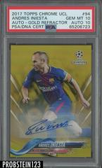 Andres Iniesta [Autograph Gold Refractor] #94 Soccer Cards 2017 Topps Chrome UEFA Champions League Prices