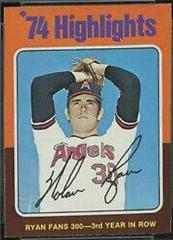 '74 Highlights [Nolan Ryan] Baseball Cards 1975 Topps Mini Prices