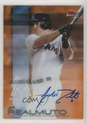 J.T. Realmuto [Orange Refractor] #FA-JR Baseball Cards 2016 Topps Finest Autographs Prices