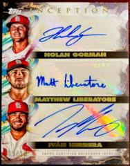 Nolan Gorman, Matthew Liberatore, Ivan Herrera Baseball Cards 2023 Topps Inception Triple Autographs Prices