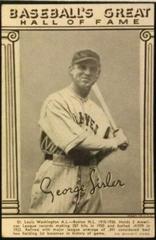 George Sisler Baseball Cards 1948 Baseball's Great Hall of Fame Exhibits Prices