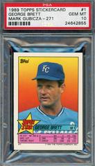 George Brett, Mark Gubicza Baseball Cards 1989 Topps Stickercard Prices