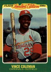 Vince Coleman Baseball Cards 1986 Fleer Limited Edition Prices