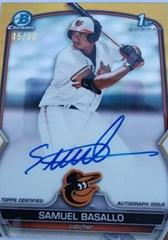 Samuel Basallo [Gold] #CPA-SB Baseball Cards 2023 Bowman Chrome Prospect Autographs Prices