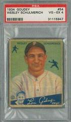 Wesley Schulmerich #54 Baseball Cards 1934 Goudey Prices