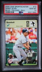 Derek Jeter [Beige Fielding Ball] #10 Baseball Cards 2005 Leaf Sportscaster Prices