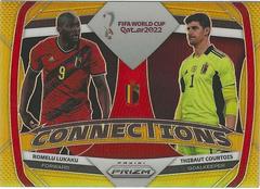 Romelu Lukaku, Thibaut Courtois [Gold] Soccer Cards 2022 Panini Prizm World Cup Connections Prices