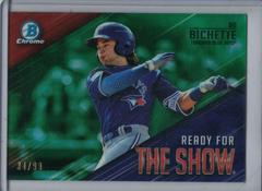 Bo Bichette [Green Refractor] #RFTS-2 Baseball Cards 2019 Bowman Chrome Ready for the Show Prices
