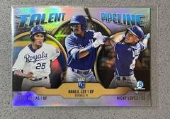 Seuly Matias, Khalil Lee, Nicky Lopez [Orange Refractor] #KCR Baseball Cards 2019 Bowman Chrome Talent Pipeline Prices