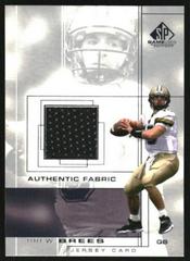 Drew Brees #BR Football Cards 2001 SP Game Used Authentic Fabric Prices