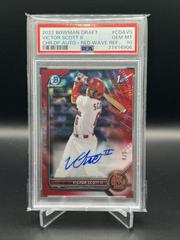 Victor Scott II [Red Wave] #CDA-VS Baseball Cards 2022 Bowman Draft Chrome Autographs Prices