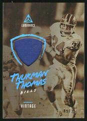Thurman Thomas [Platinum Blue] Football Cards 2018 Panini Luminance Vintage Materials Prices