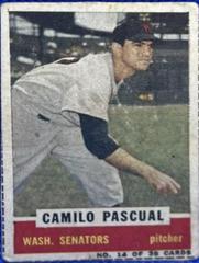 Camilo Pascual [Hand Cut] #14 Baseball Cards 1960 Bazooka Prices