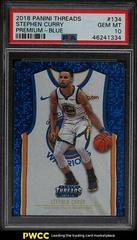 Stephen Curry [Premium Blue] Basketball Cards 2018 Panini Threads Prices