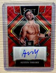 Austin Theory [Red Wave Prizm] Wrestling Cards 2022 Panini Select WWE Signatures Prices
