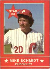 Mike Schmidt [Checklist] Baseball Cards 1983 Star Schmidt Prices