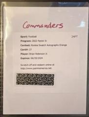 Brian Robinson Jr. [Orange] #RSA-BR Football Cards 2022 Panini XR Rookie Swatch Autographs Prices